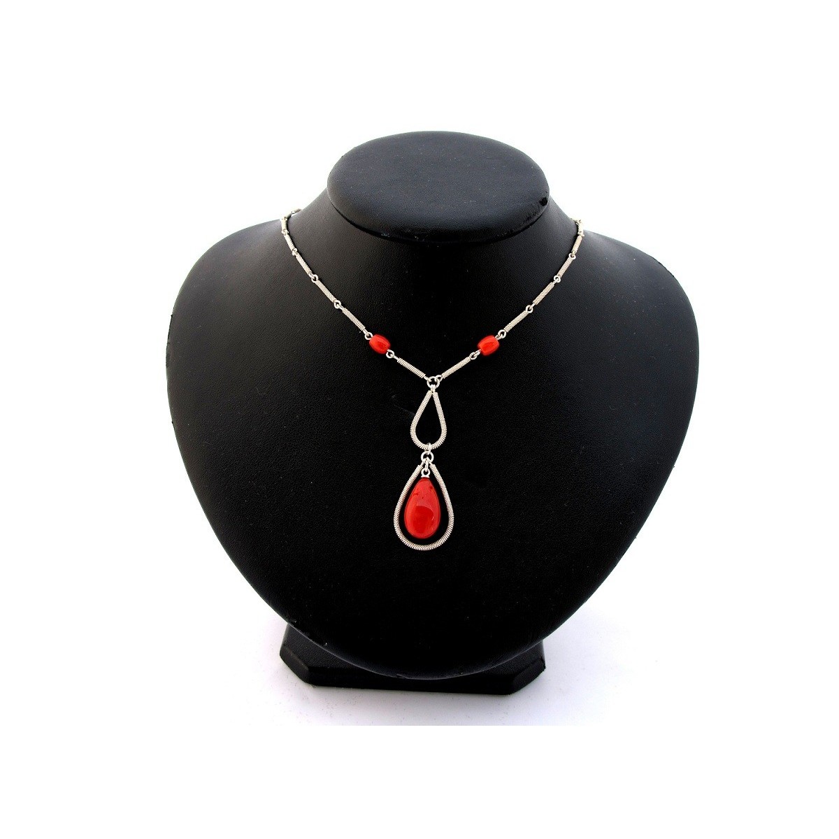 Collana argento e corallo Cl 151