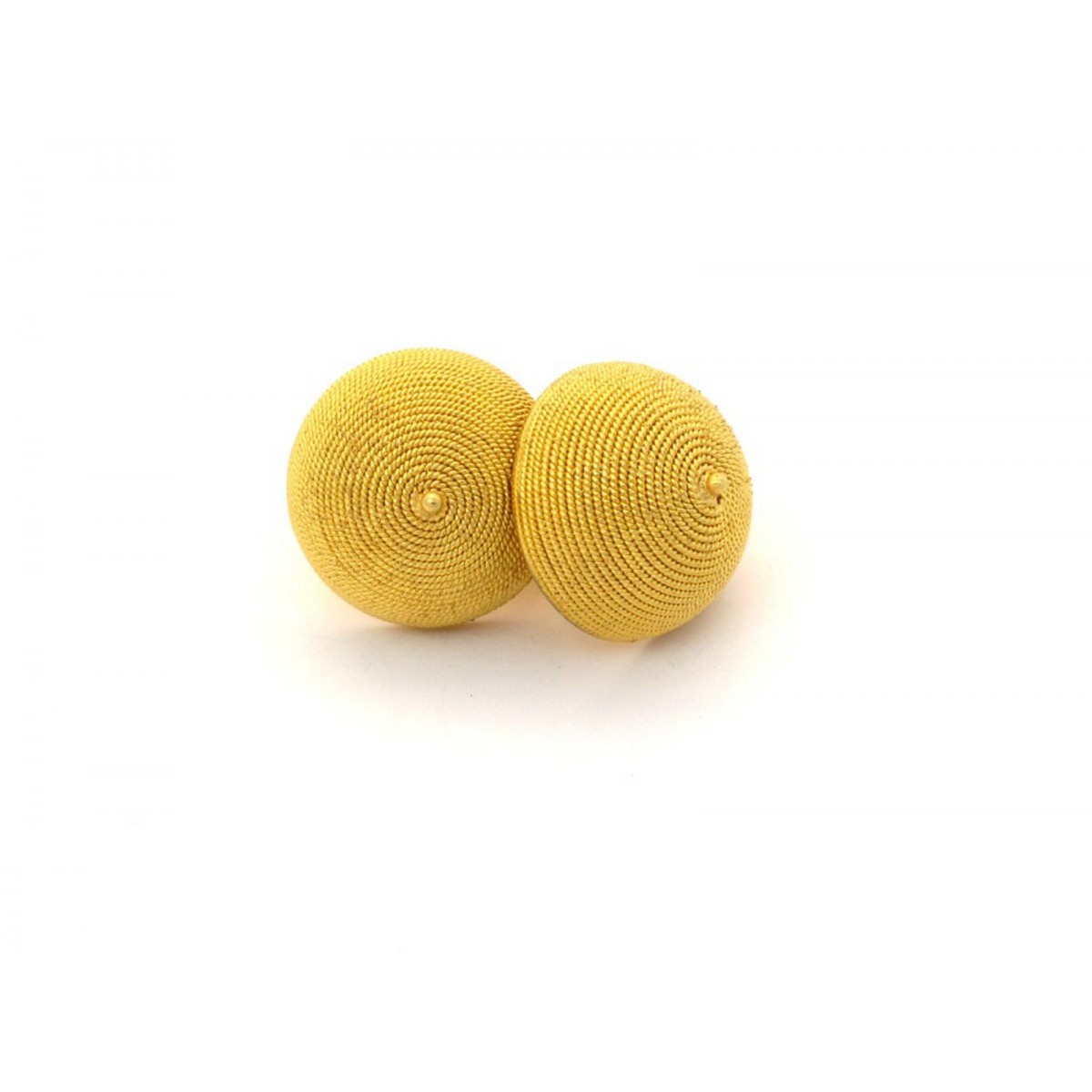 Orecchini bottone filigrana oro giallo 18 kt.