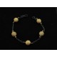 Bracciale argento 925% brunito in filigrana con sfere rosate 